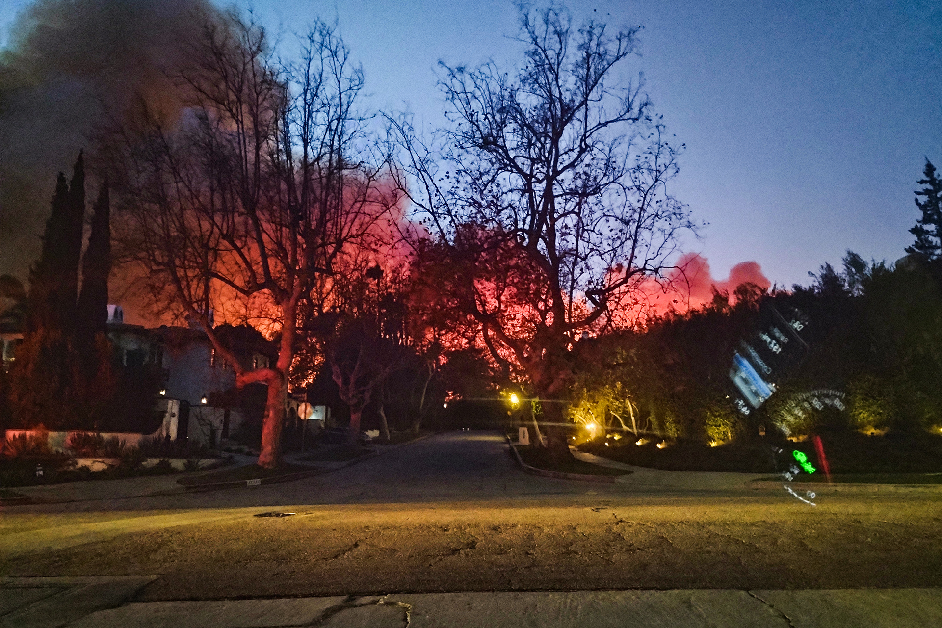 Photo of smoke clouds at dusk from Rob's car