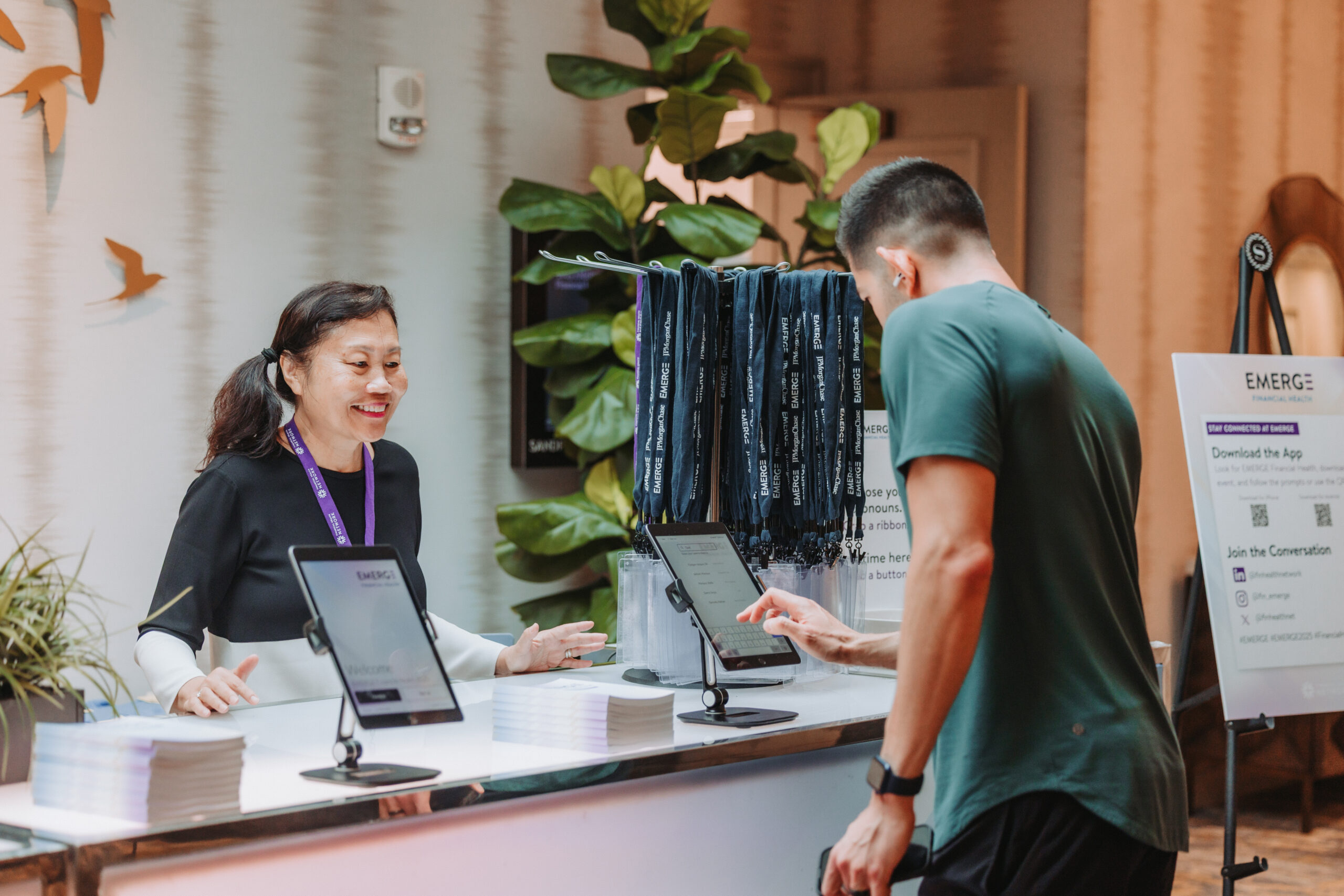 man registers at EMERGE