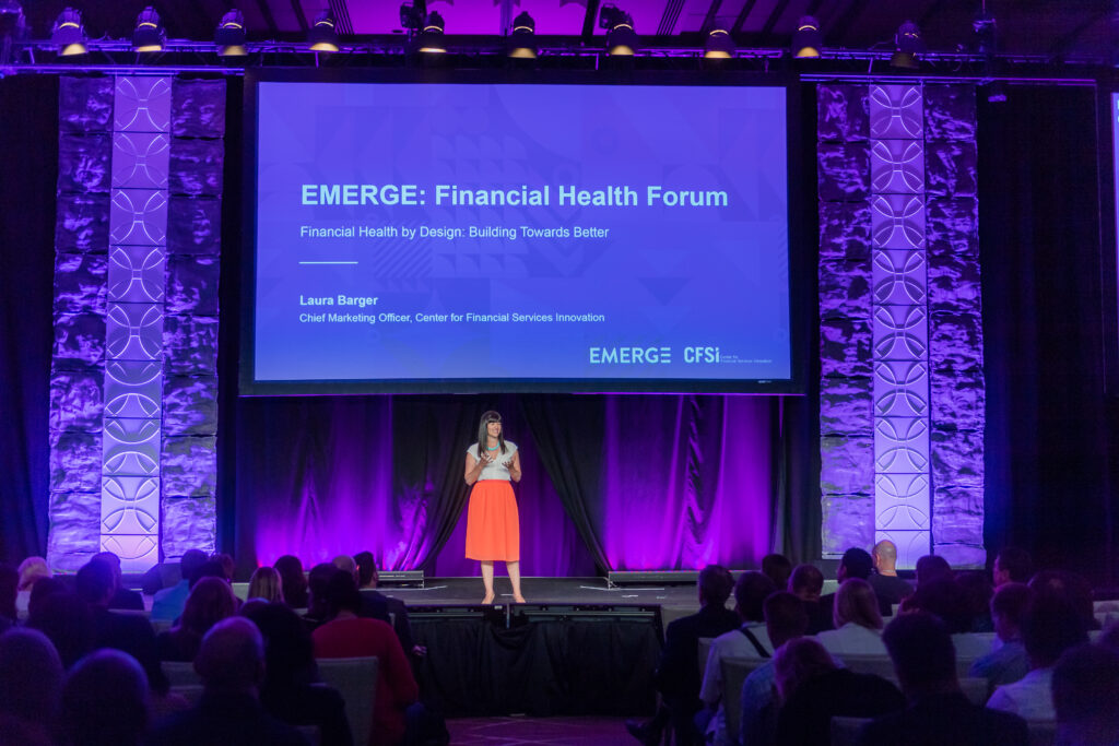 speaker on stage at EMERGE