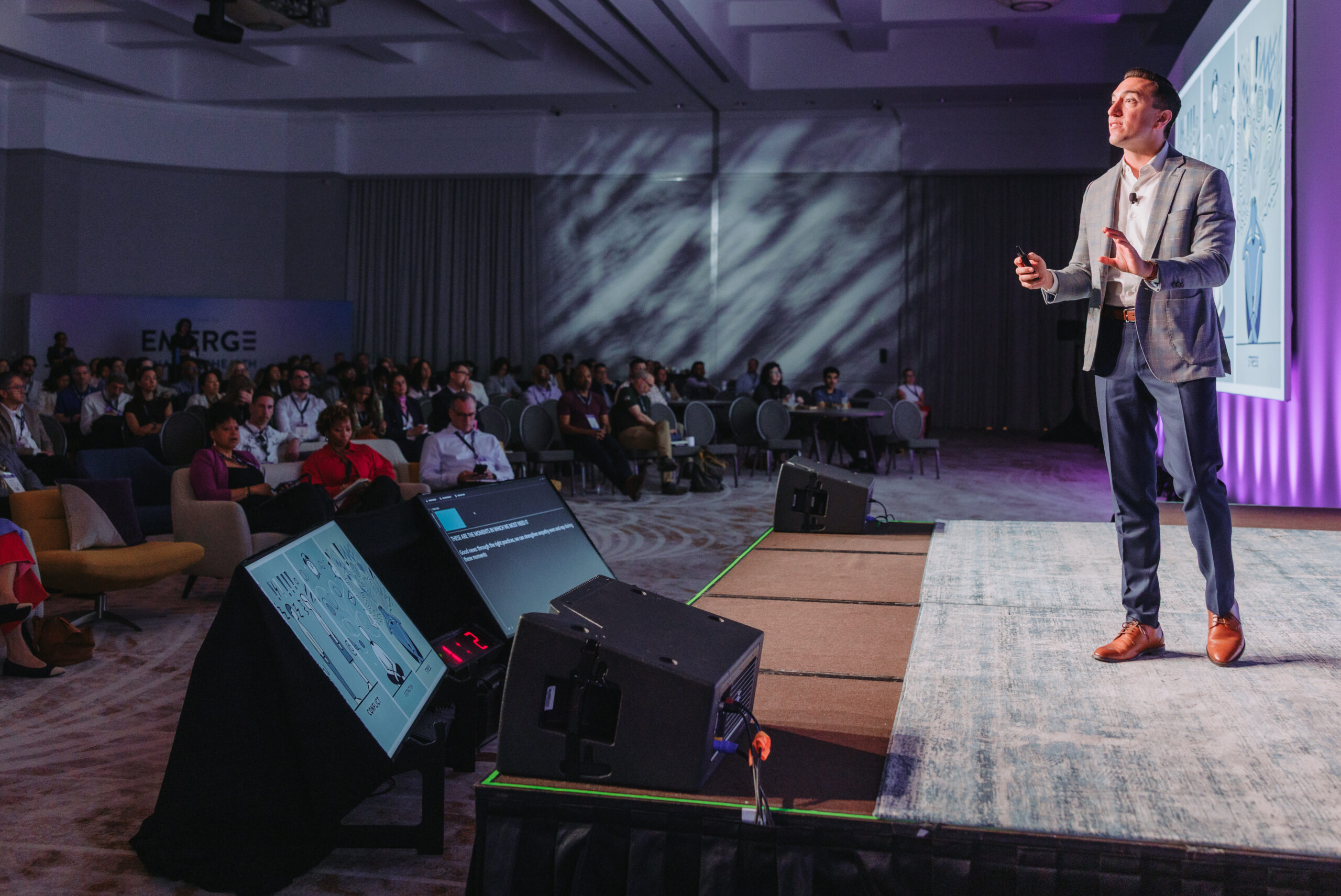Attendees gather outside at EMERGE 2026 in Atlanta